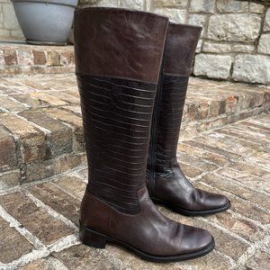 Jones Bootmaker Women's Brown Leather Boots Proctor Zip Up Riding Size 37